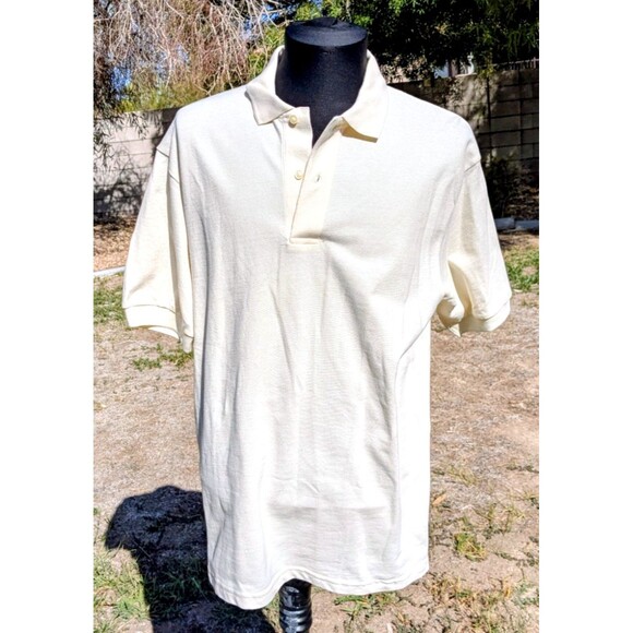 Outer Banks Polo Shirt Mens Medium Eggshell Short Sleeve 100% Cotton Classic NWT - Picture 1 of 6